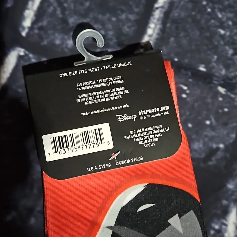 Star Wars Darth Vader Socks One size fits most NWT